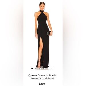 Amanda Uprichard Black Halter Gown